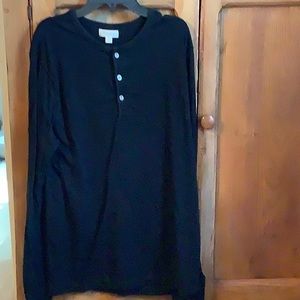 J.Crew Black Henley Knit Shirt